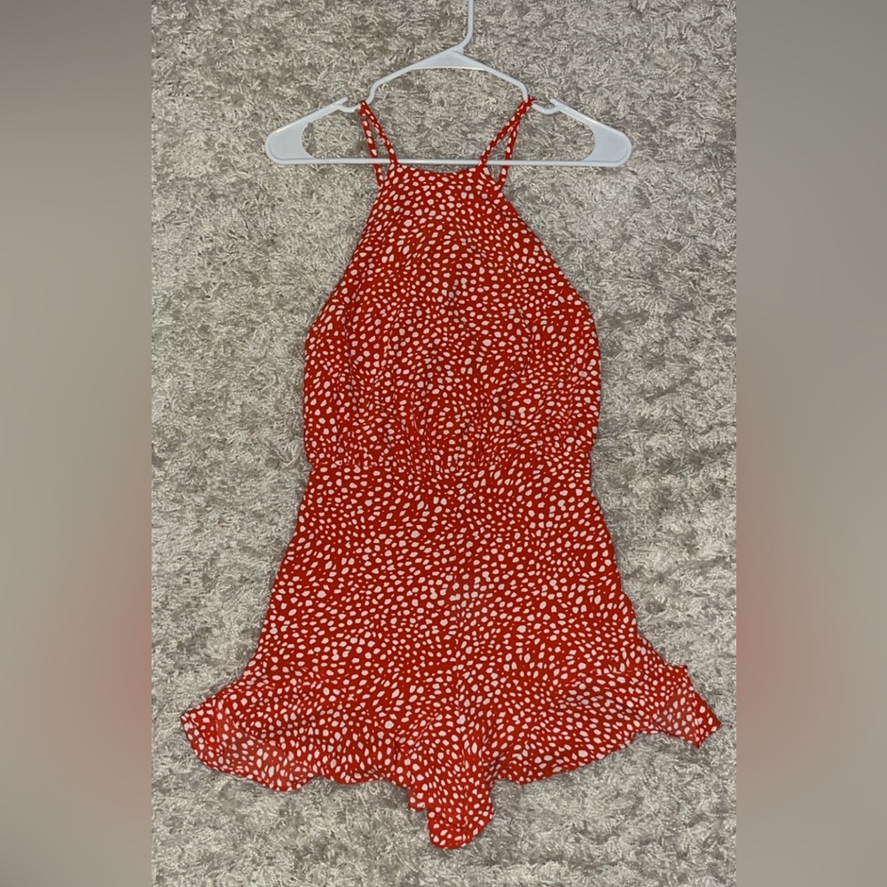 orange pink-lily romper